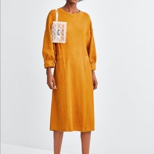 ZARA Cotton Midi Dress, Size S